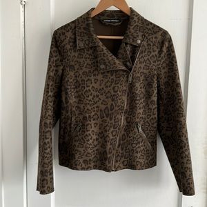 Catherine Maladrino Animal Print Moto Jacket